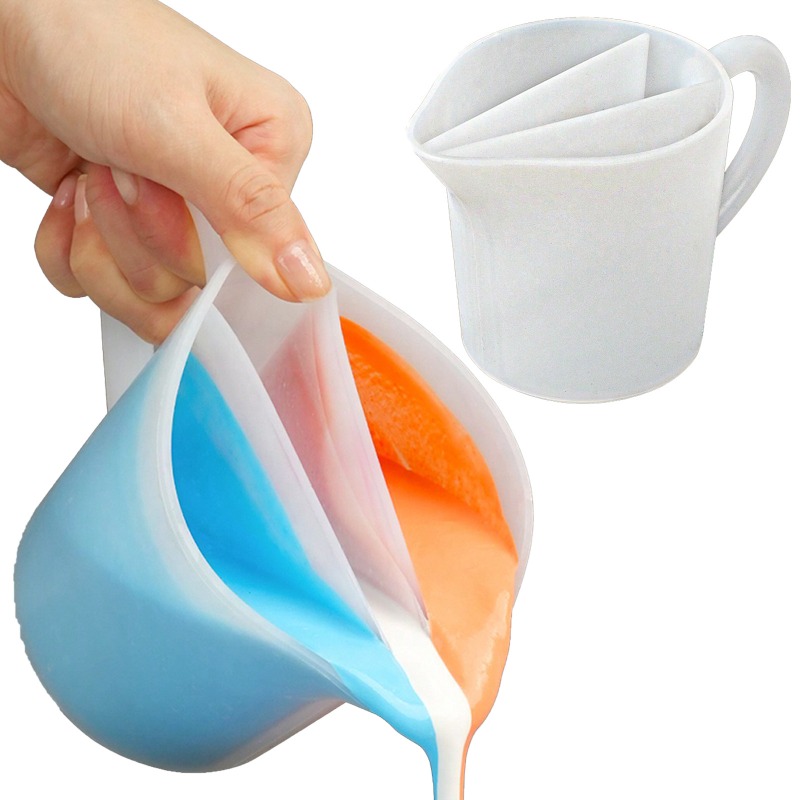Mixing Cup Silicone - Silicone Three-grid Flow Cup DIY Three-grid