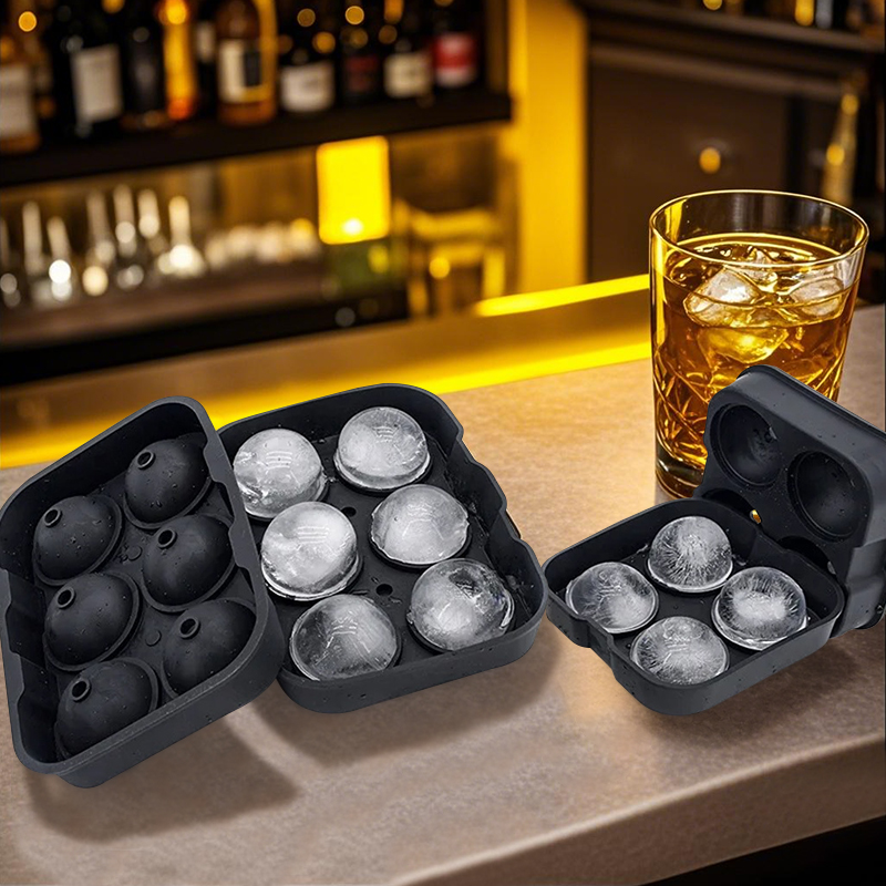 Coaster Mold Round - Ice grid tray with lid 6/4