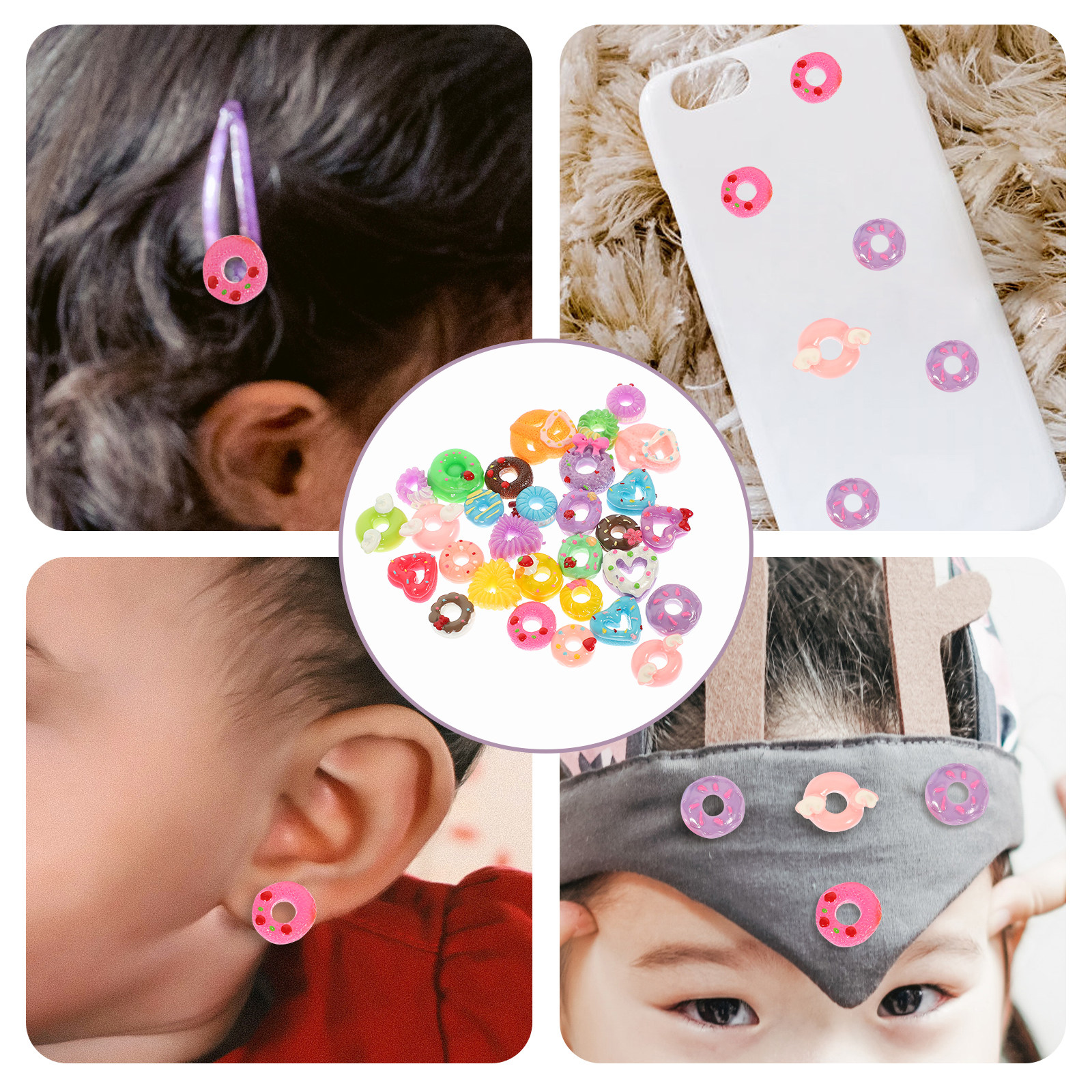 30Pcs Mini Donut Resin Ornamen - Resin Craft Supplies 评论和价格
