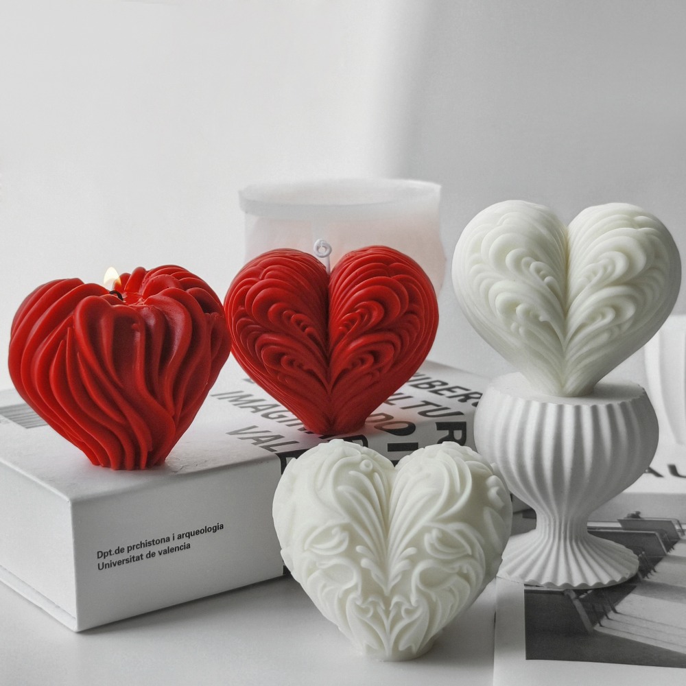 Romantic Heart Silicone Candle - Resin Ocean Wave Mold 评论和价格