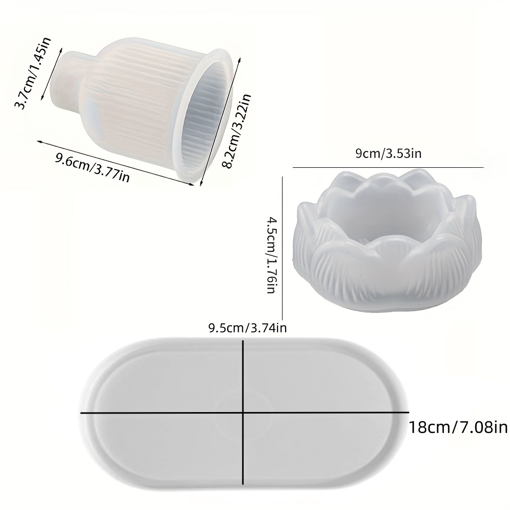 3pcs Silicone Mold Vases, Oval - Serving Tray Mold 评论和价格