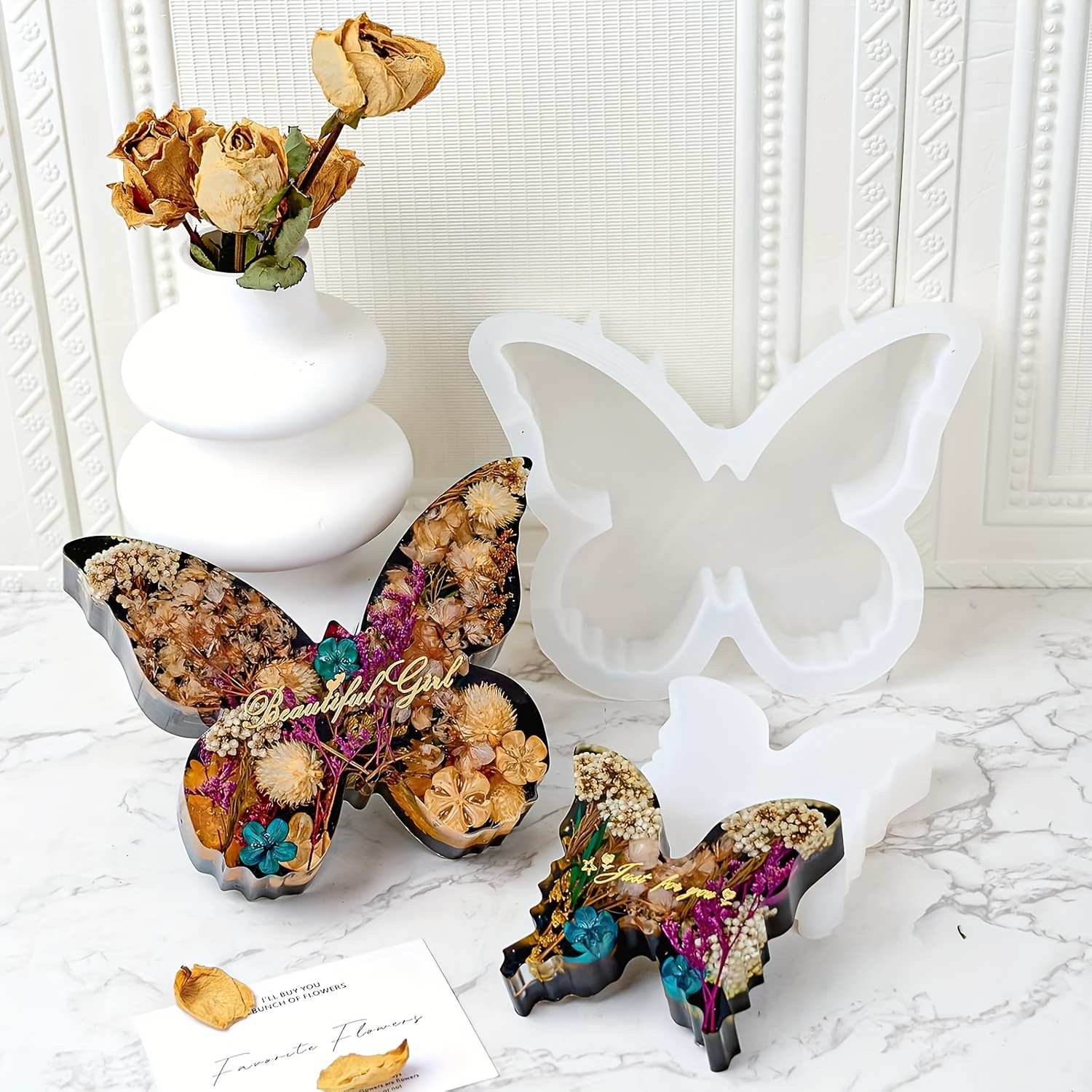 Two sizes of butterfly resin m - Flower Preservation Resin 评论和价格