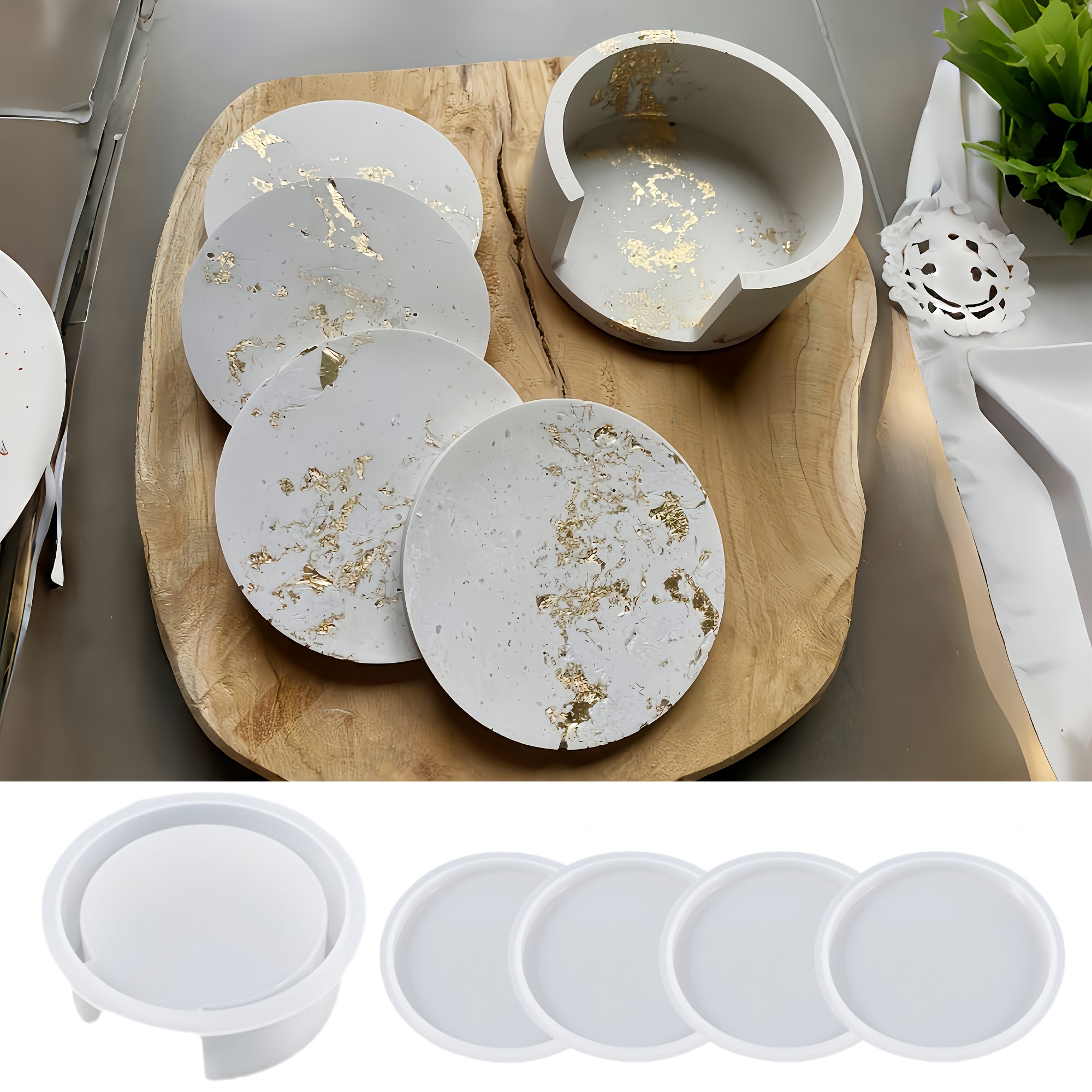 5pcs Round Coaster Silicone Mo - Coaster Mold Round 评论和价格