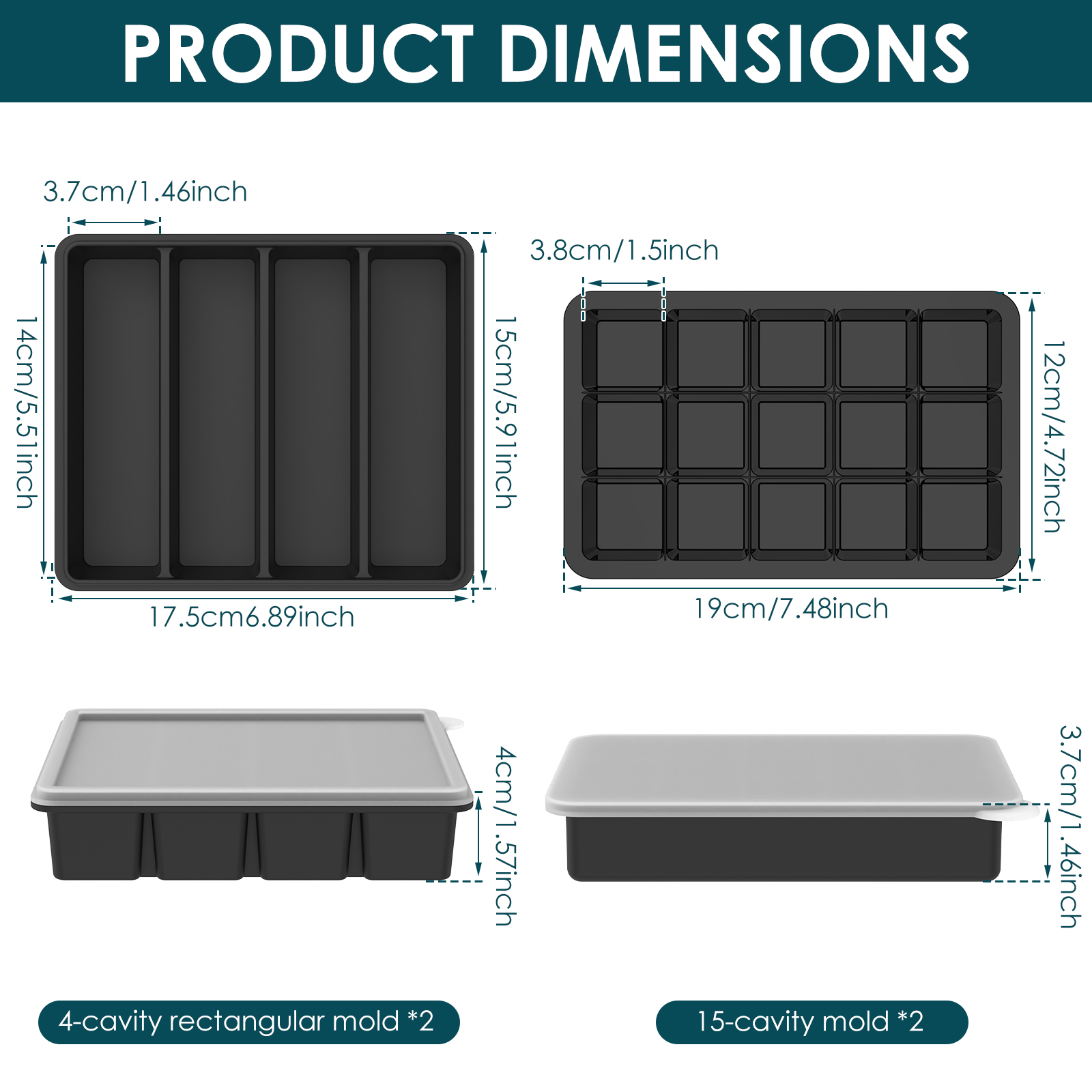4 Pack Silicone Freezer Tray w - Serving Tray Mold 评论和价格