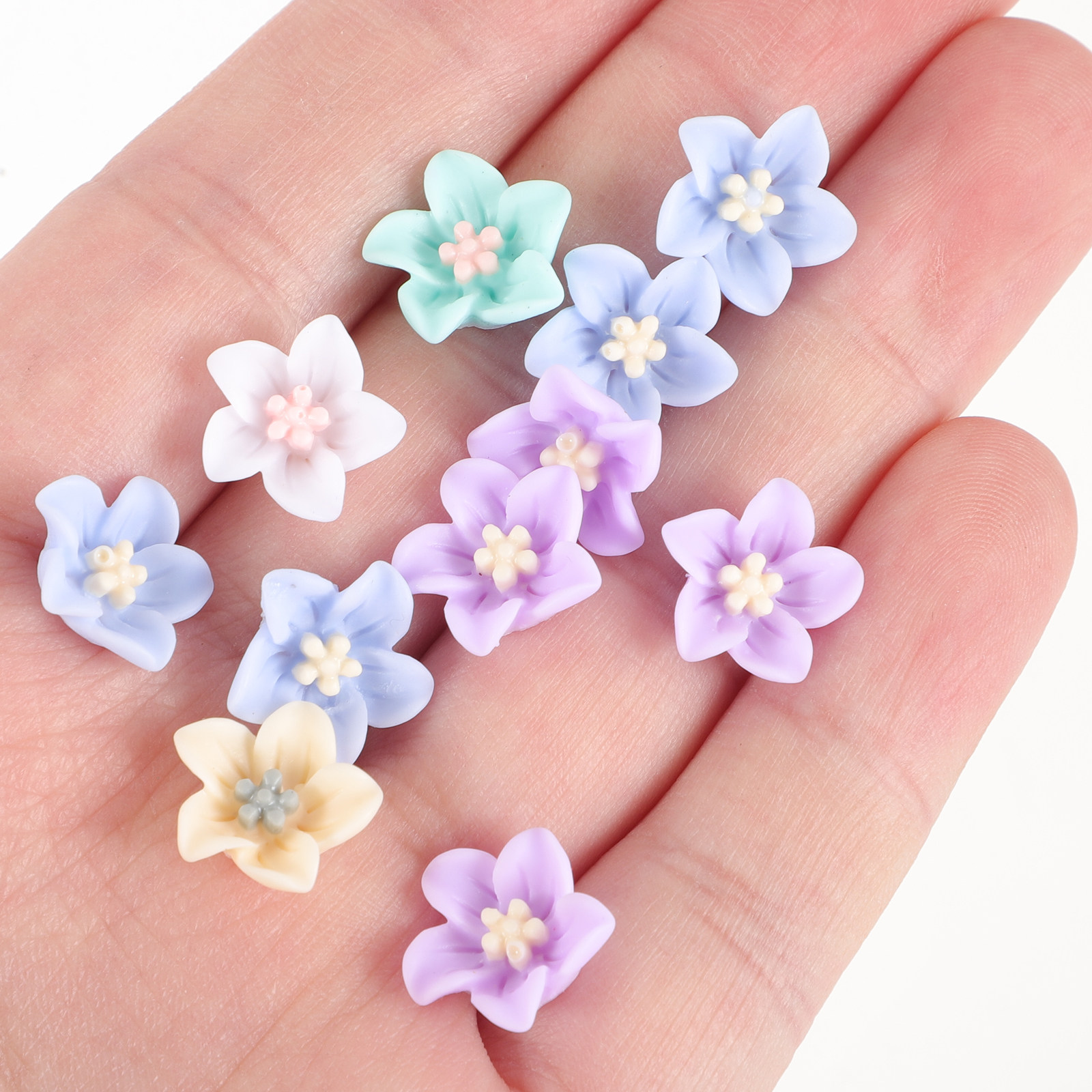 200Pcs Resin Flower Charms Fin - Resin Craft Supplies 评论和价格