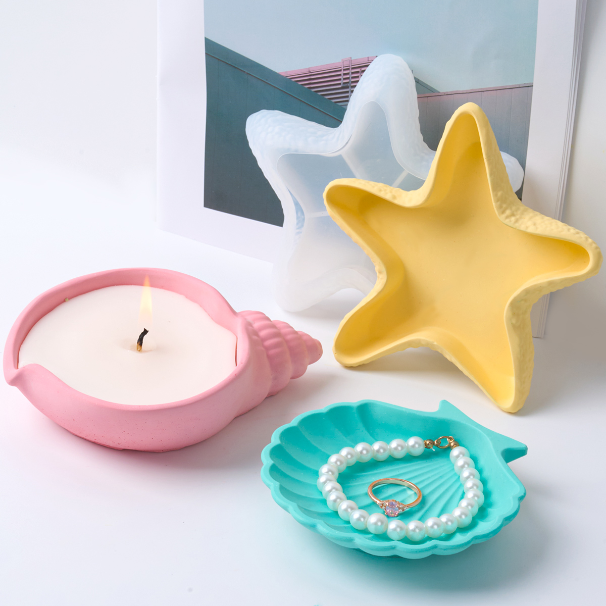 DIY Concrete Starfish Starage  - Serving Tray Mold 评论和价格