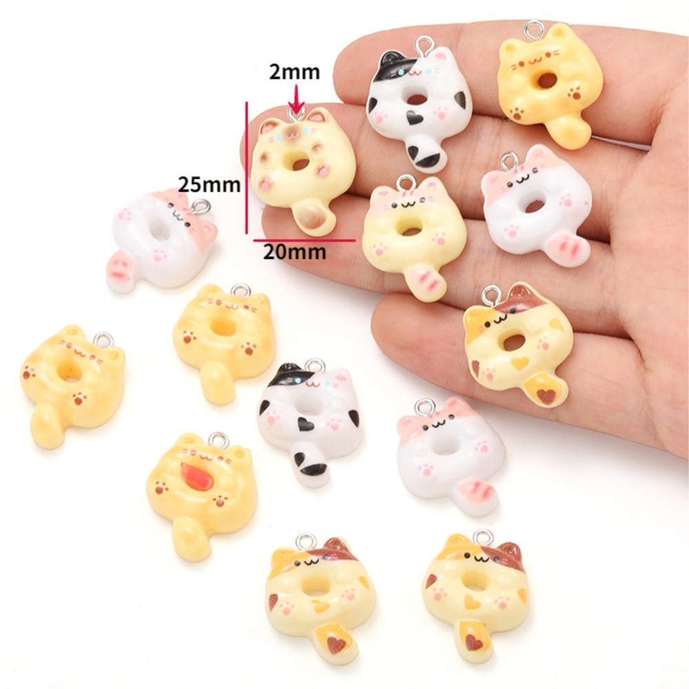 10Pcs Kawaii Cartoon Cat Resin - Resin Craft Projects 评论和价格
