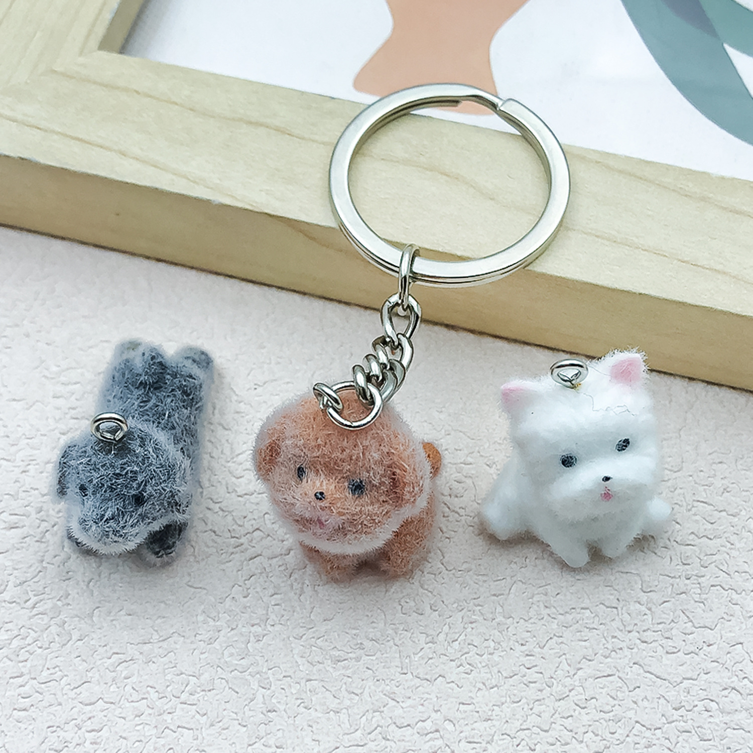 5pcs&1pc Flocked Resin Animal  - Resin Craft Material 评论和价格