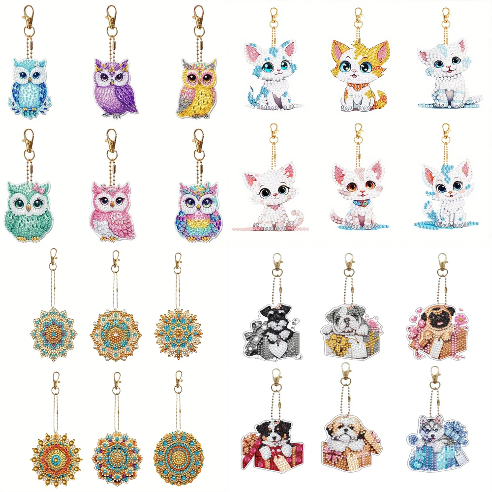 6-piece/set DIY Diamond Keycha - Resin Craft Supplies 评论和价格