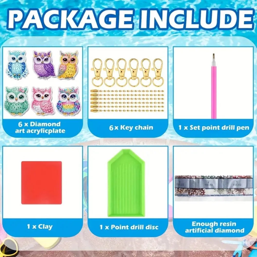 6-piece/set DIY Diamond Keycha - Resin Craft Supplies 评论和价格
