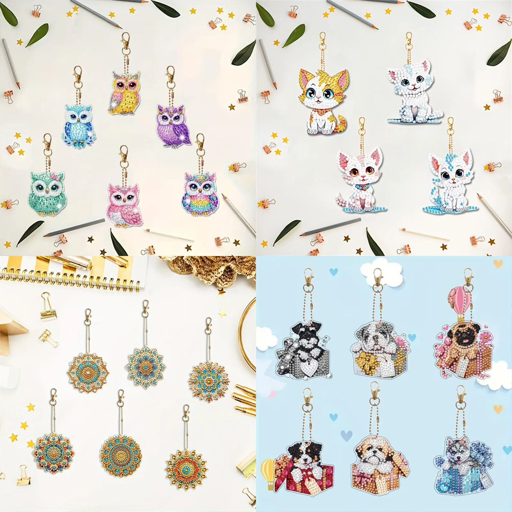 6-piece/set DIY Diamond Keycha - Resin Craft Supplies 评论和价格