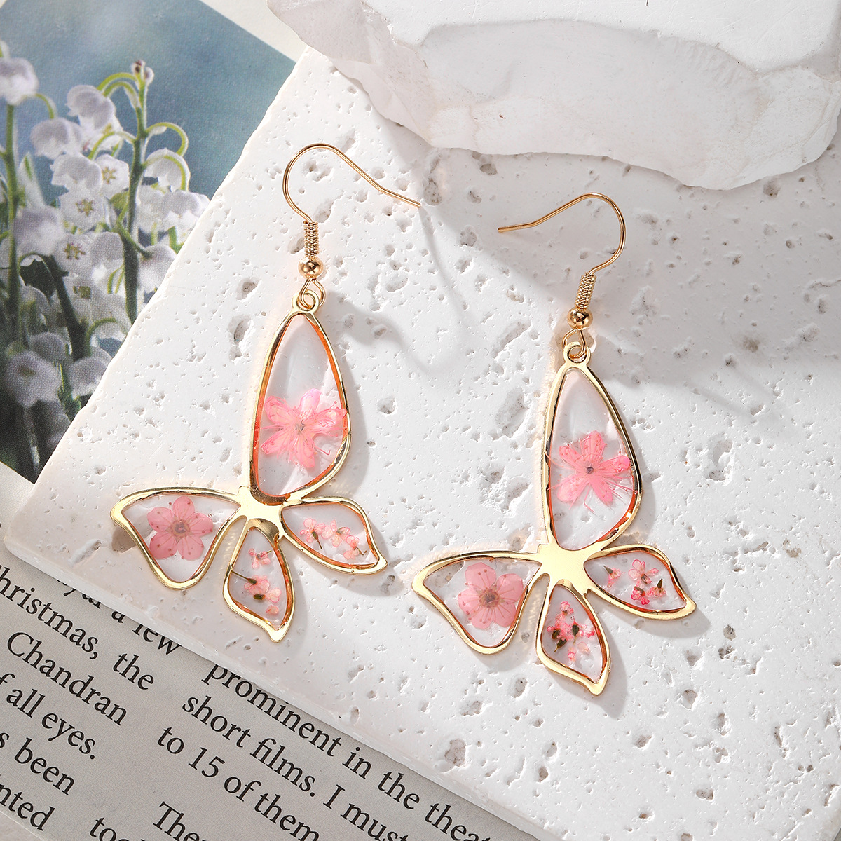 New Dried Flower Dangle Earrin - Dried Flower Bulk 评论和价格