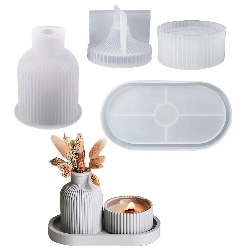 4pcs Silicone Molds Oval Tray  - Coaster Mold Round 评论和价格