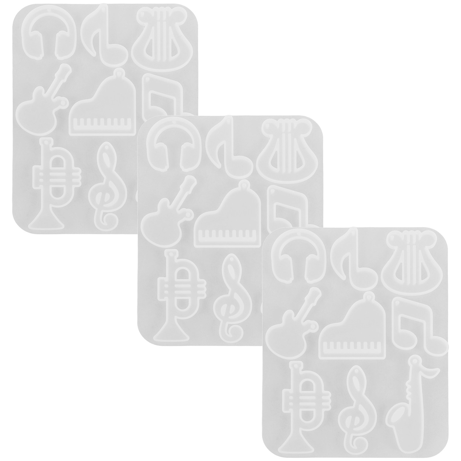 3Pcs Music Themed Silicone Mol - Resin Craft Workshop 评论和价格