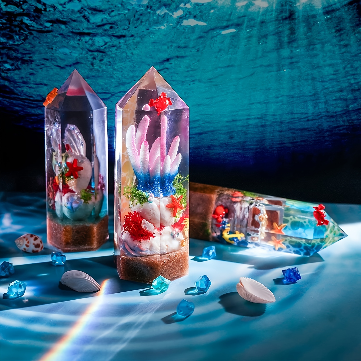 1Pcs Crystal Tower Resin Silic - Flower Preservation Resin 评论和价格