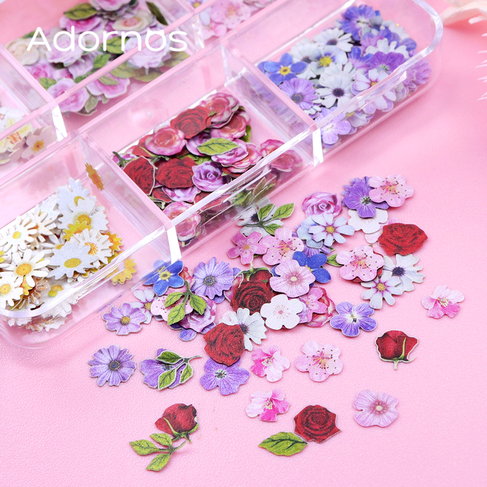 6 Grids Flowers Wood Pulp Chip - Flower Preservation Resin 评论和价格