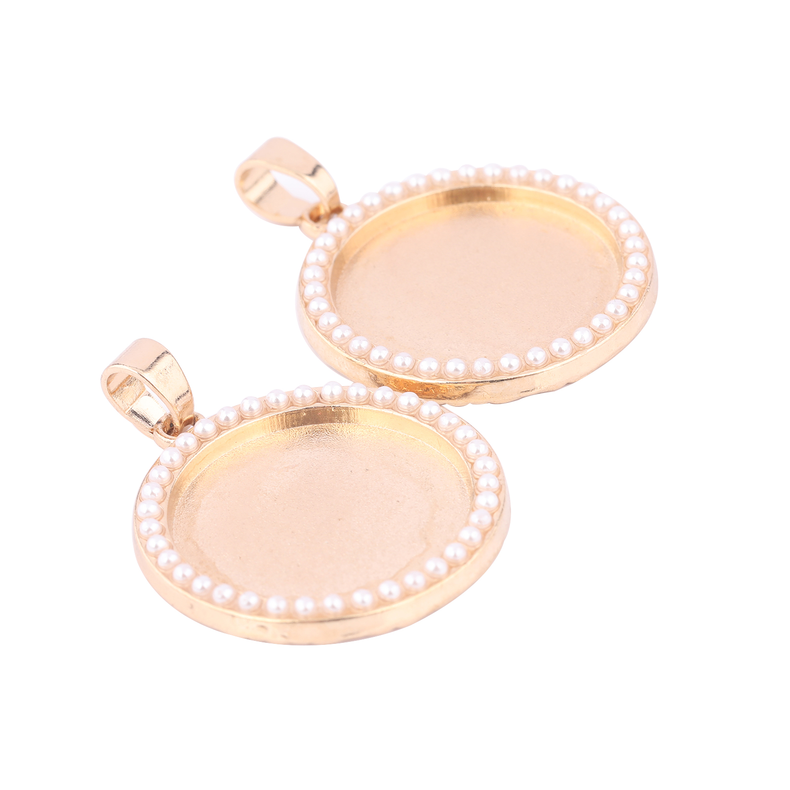 5pcs Kc Gold Pearl Cabochon Ba - Bezels Set Pendant 评论和价格