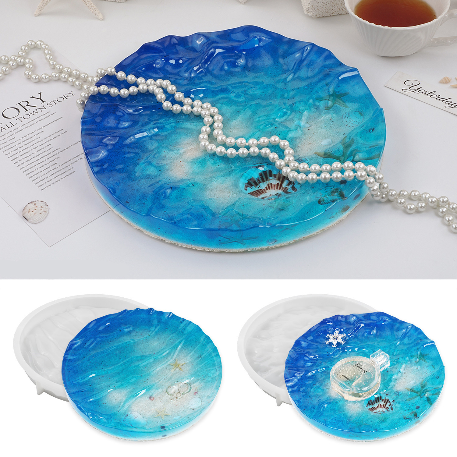 Sea Wave Tray Crystal Epoxy Re - Resin Ocean Wave Mold 评论和价格