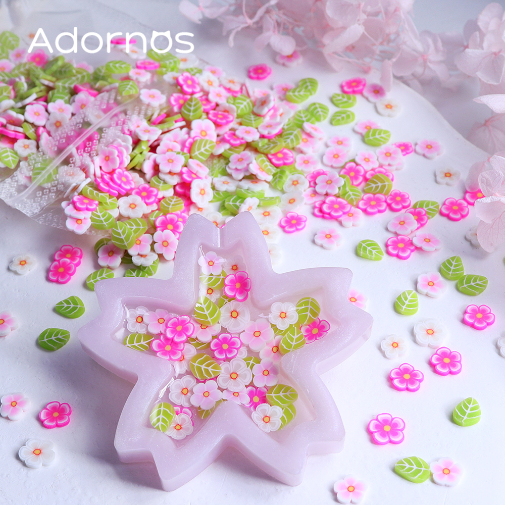 10g Pink Flowers Polymer Clay  - Flower Preservation Resin 评论和价格