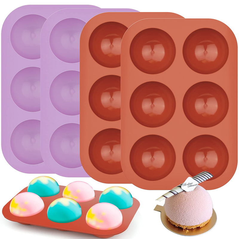 6 Cavities Semicircle Silicone - Coaster Mold Round 评论和价格