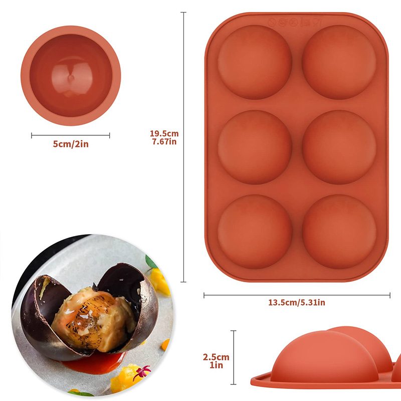 6 Cavities Semicircle Silicone - Coaster Mold Round 评论和价格