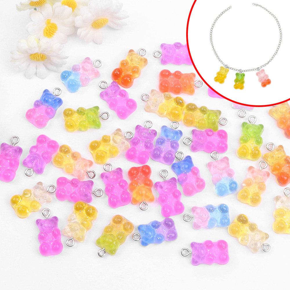 60pcs Dual Color Resin Bear Sh - Resin Craft Material 评论和价格