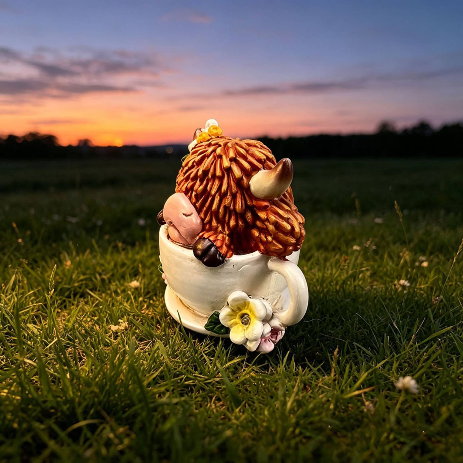 Highland Cow Garden Light Resi - Resin Crafts 评论和价格