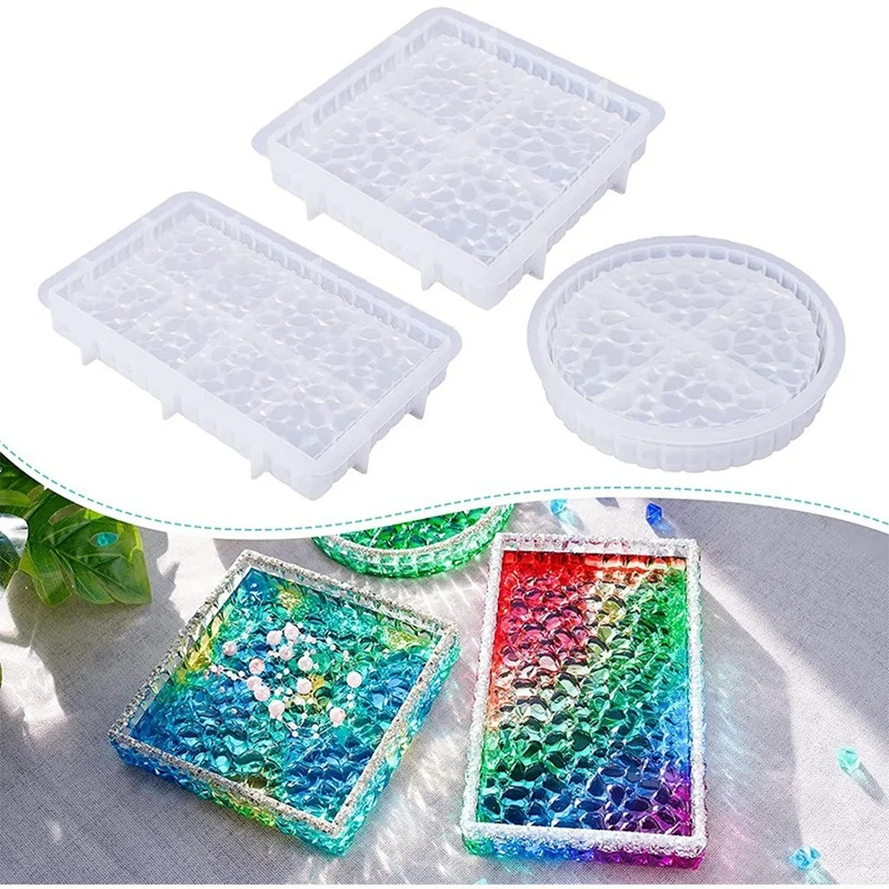 Ashtray Glass Crystal Texture  - Coaster Mold Round 评论和价格