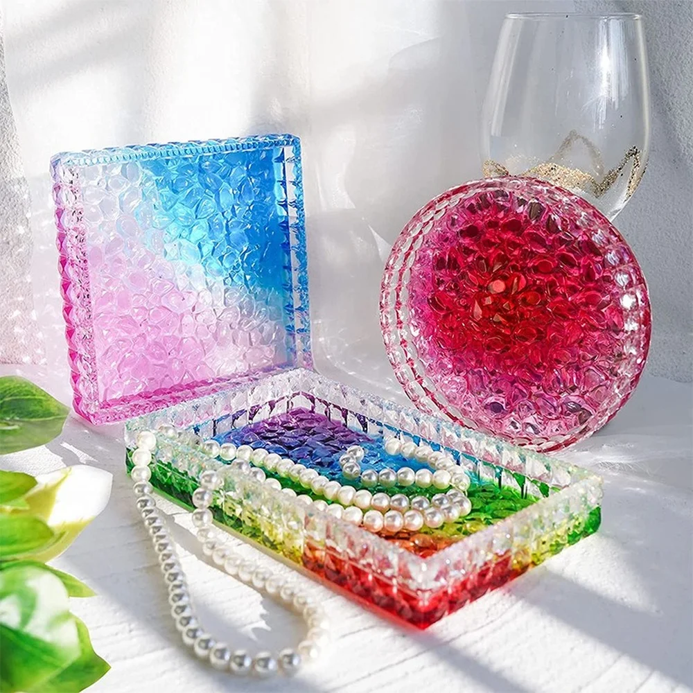 Ashtray Glass Crystal Texture  - Coaster Mold Round 评论和价格