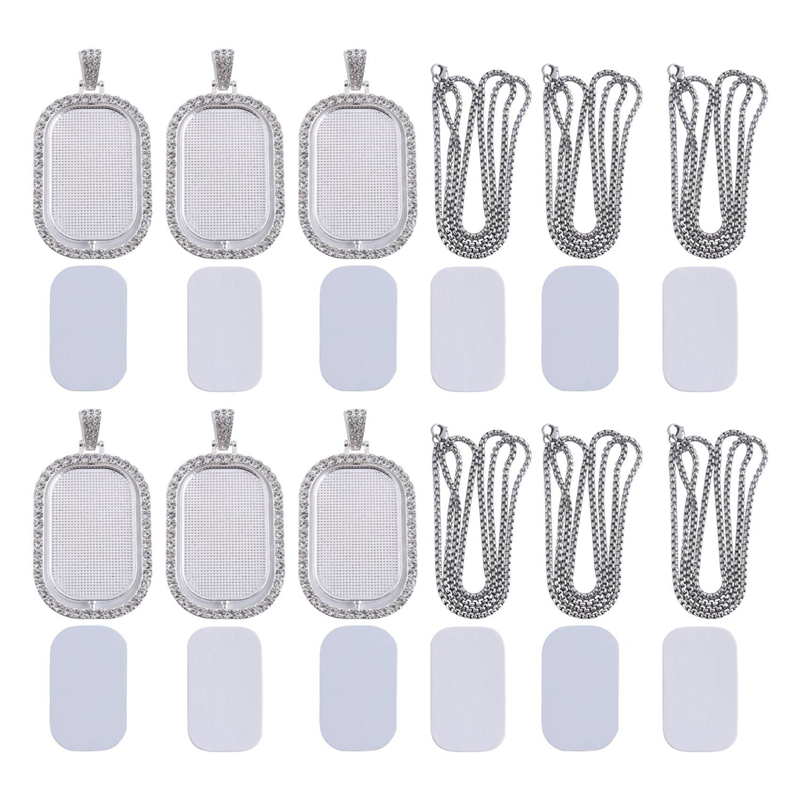 WORTHOWN-48Pcs Sublimation Rhi - Bezels Set Pendant 评论和价格