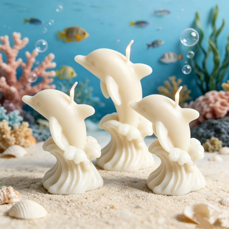 3D Whale & Dolphin with Wave S - Resin Ocean Wave Mold 评论和价格