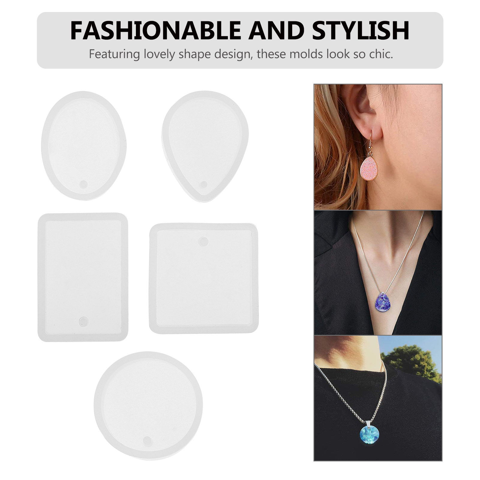 10pcs Pendant Mold Set Silicon - Resin Crafts 评论和价格