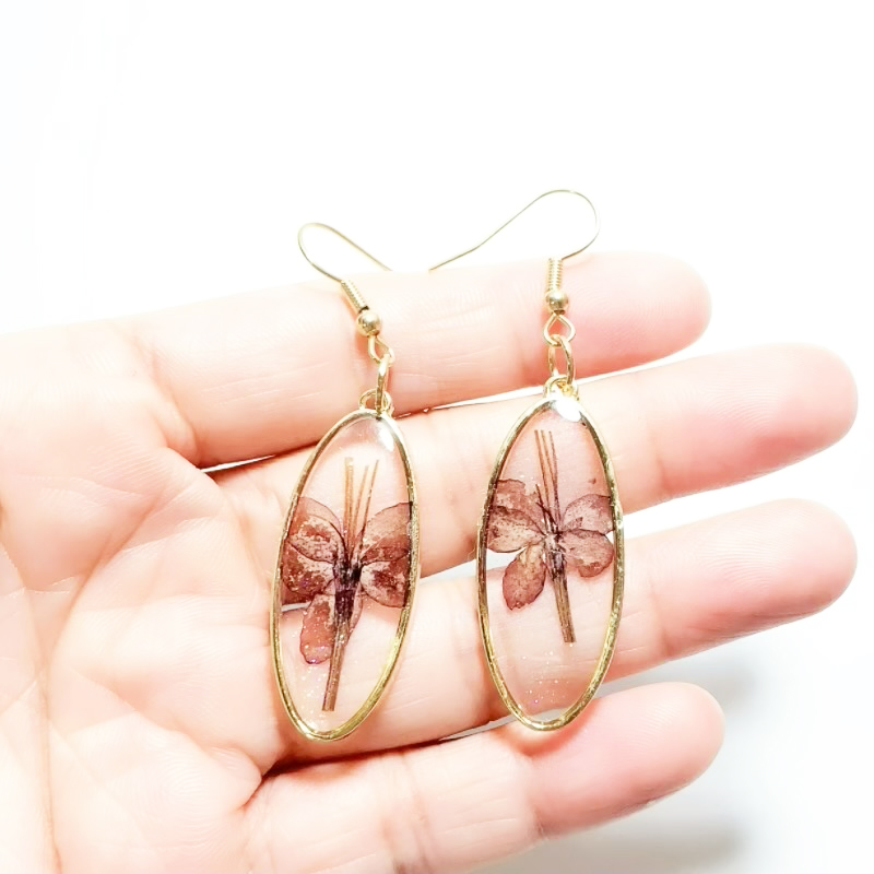 Dried Flower Earrings Heart Re - Dried Flower Bulk 评论和价格